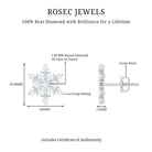 Rosec Jewels-Certified Diamond Snowflake Stud Earrings with Screw Back
