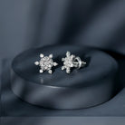 Rosec Jewels-Certified Diamond Snowflake Stud Earrings with Screw Back