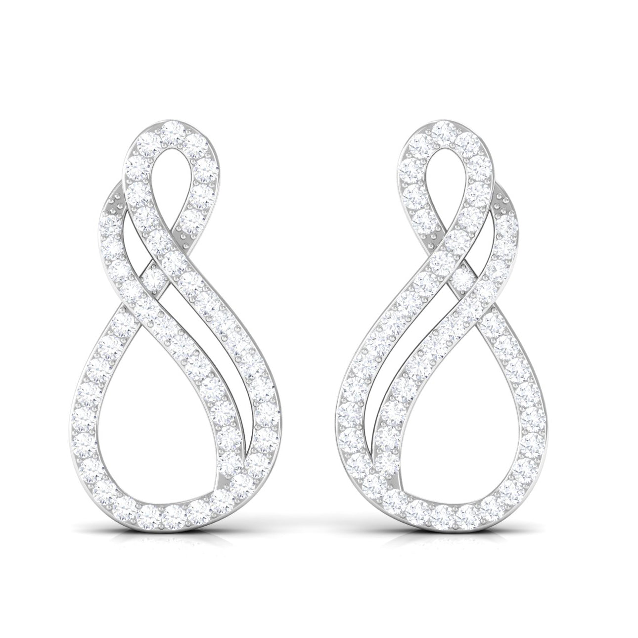 Rosec Jewels-Minimal Diamond Stud Earrings in Pave Setting