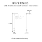 Rosec Jewels-Marquise and Round Diamond Dangle Chain Earrings in Bezel Setting