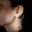 Rosec Jewels-Diamond Star Chain Dangle Earrings