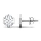 Rosec Jewels-1/4 CT Simple Diamond Gold Hexagon Stud Earrings