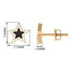 Rosec Jewels-Minimal Diamond Star Stud Earring with Enamel