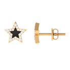 Rosec Jewels-Minimal Diamond Star Stud Earring with Enamel