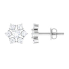 Rosec Jewels-3/4 CT Diamond Cluster Flower Stud Earrings in Gold
