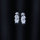 1 CT Solitaire Moissanite Cat Stud Earrings with Screw Back D-VS1 - Rosec Jewels