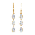 Certified Moissanite Dangling Wedding Earrings for Bride D-VS1 - Rosec Jewels