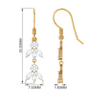 Nature Inspired Moissanite Dangle Earrings Moissanite - ( D-VS1 ) - Color and Clarity - Rosec Jewels