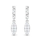 Certified Moissanite Leaf Dangle Drop Earrings D-VS1 - Rosec Jewels