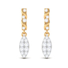 Certified Moissanite Leaf Dangle Drop Earrings D-VS1 - Rosec Jewels