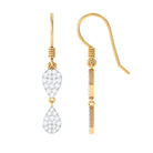 3/4 CT Certified Zircon Gold Dangle Earrings Zircon - ( AAAA ) - Quality - Rosec Jewels
