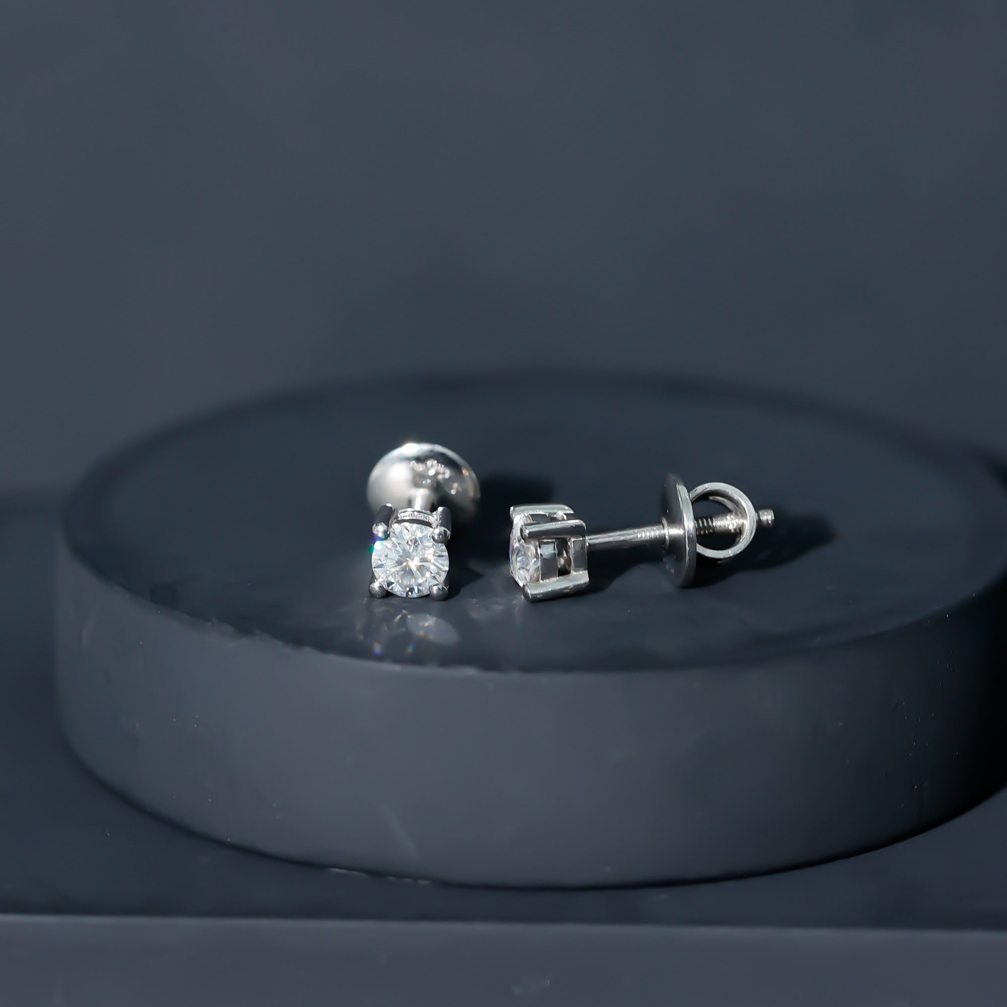 Certified Lab Grown Diamond 4 Prong Stud Earrings Lab - ( EF-VS ) - Rosec Jewels