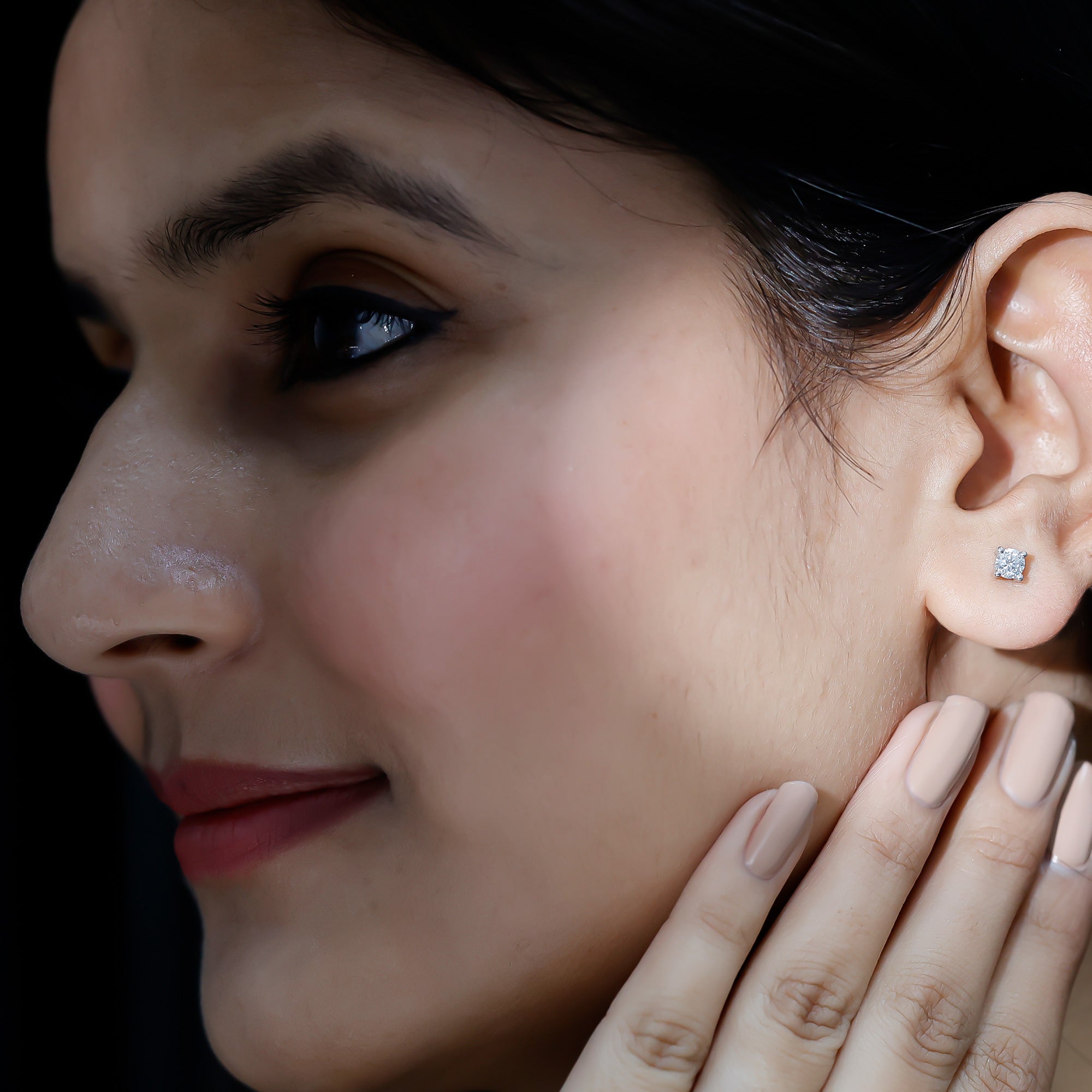 Certified Lab Grown Diamond 4 Prong Stud Earrings Lab - ( EF-VS ) - Rosec Jewels
