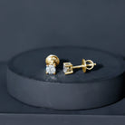 Certified Lab Grown Diamond 4 Prong Stud Earrings Lab - ( EF-VS ) - Rosec Jewels