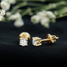 Certified Lab Grown Diamond 4 Prong Stud Earrings Lab - ( EF-VS ) - Rosec Jewels