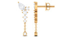 Certified Moissanite Chain Dangle Earrings D-VS1 - Rosec Jewels