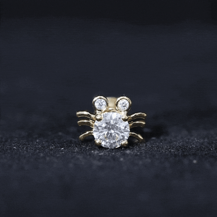 Lab Grown Diamond Spider Stud Earrings with Screw Back Lab - ( EF-VS ) - Rosec Jewels
