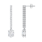 2 Carat Lab Grown Diamond Bridal Drop Earrings with IGI Certificate Lab - ( E-VS1 ) - Rosec Jewels
