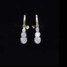Certified Bezel Set Moissanite Hoop Dangle Earrings D-VS1 - Rosec Jewels
