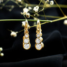 Certified Bezel Set Moissanite Hoop Dangle Earrings D-VS1 - Rosec Jewels
