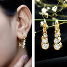 Certified Bezel Set Moissanite Hoop Dangle Earrings D-VS1 - Rosec Jewels