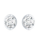 Minimalist 0.63 Carat Round Moissanite Solitaire Stud Earrings D-VS1 - Rosec Jewels