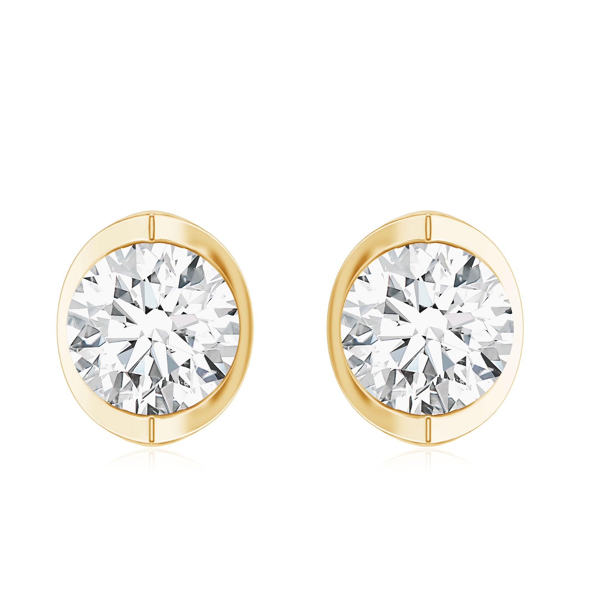 Minimalist 0.63 Carat Round Moissanite Solitaire Stud Earrings D-VS1 - Rosec Jewels