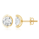 Minimalist 0.63 Carat Round Moissanite Solitaire Stud Earrings D-VS1 - Rosec Jewels