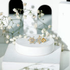 Rosec Jewels-Certified Diamond Snowflake Stud Earrings with Screw Back