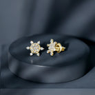 Rosec Jewels-Certified Diamond Snowflake Stud Earrings with Screw Back