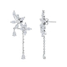 Rosec Jewels-Certified Lab Grown Diamond Flower Dangle Drop Earrings