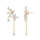 Rosec Jewels-Certified Lab Grown Diamond Flower Dangle Drop Earrings