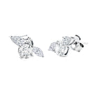 Unique Lab Grown Diamond Three Stone Stud Earrings for Women Lab - ( EF-VS ) - Rosec Jewels