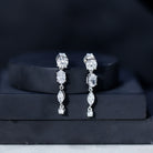 Multi Shape Lab Grown Diamond Dangle Earrings For Bride Lab - ( EF-VS ) - Rosec Jewels