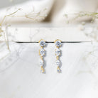 Multi Shape Lab Grown Diamond Dangle Earrings For Bride Lab - ( EF-VS ) - Rosec Jewels