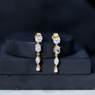 Multi Shape Lab Grown Diamond Dangle Earrings For Bride Lab - ( EF-VS ) - Rosec Jewels
