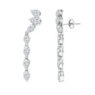 Pear Shape Lab Grown Diamond Dangling Earrings for Women Lab - ( EF-VS ) - Rosec Jewels