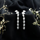 Rosec Jewels-Pear Shape Lab Grown Diamond Dangling Earrings for Women