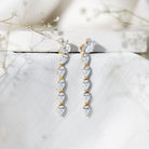 Pear Shape Lab Grown Diamond Dangling Earrings for Women Lab - ( EF-VS ) - Rosec Jewels