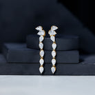 Pear Shape Lab Grown Diamond Dangling Earrings for Women Lab - ( EF-VS ) - Rosec Jewels