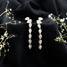 Pear Shape Lab Grown Diamond Dangling Earrings for Women Lab - ( EF-VS ) - Rosec Jewels