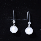 Real Freshwater Pearl Drop Earrings with Diamond AAA - Rosec Jewels