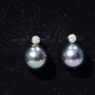 Genuine Tahitian Black Pearl Stud Earrings For Women AAA - Rosec Jewels
