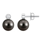 Genuine Tahitian Black Pearl Stud Earrings For Women AAA - Rosec Jewels