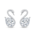 Certified Lab Grown Diamond Swan Stud Earrings Lab - ( EF-VS ) - Rosec Jewels