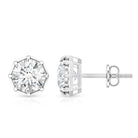 IGI Authenticated Lab Grown Diamond 2 Carat Stud Earrings with 8 Prongs Secure Setting Lab - ( E-VS1 ) - Rosec Jewels