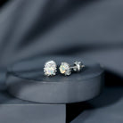 Classic Ethiopian Opal Stud Earrings with Diamond Halo AAA - Rosec Jewels