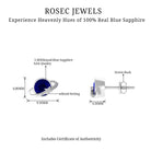 2 CT Solitaire Blue Sapphire Celestial Stud Earrings in Bezel Setting Blue Sapphire - ( AAA ) - Quality - Rosec Jewels