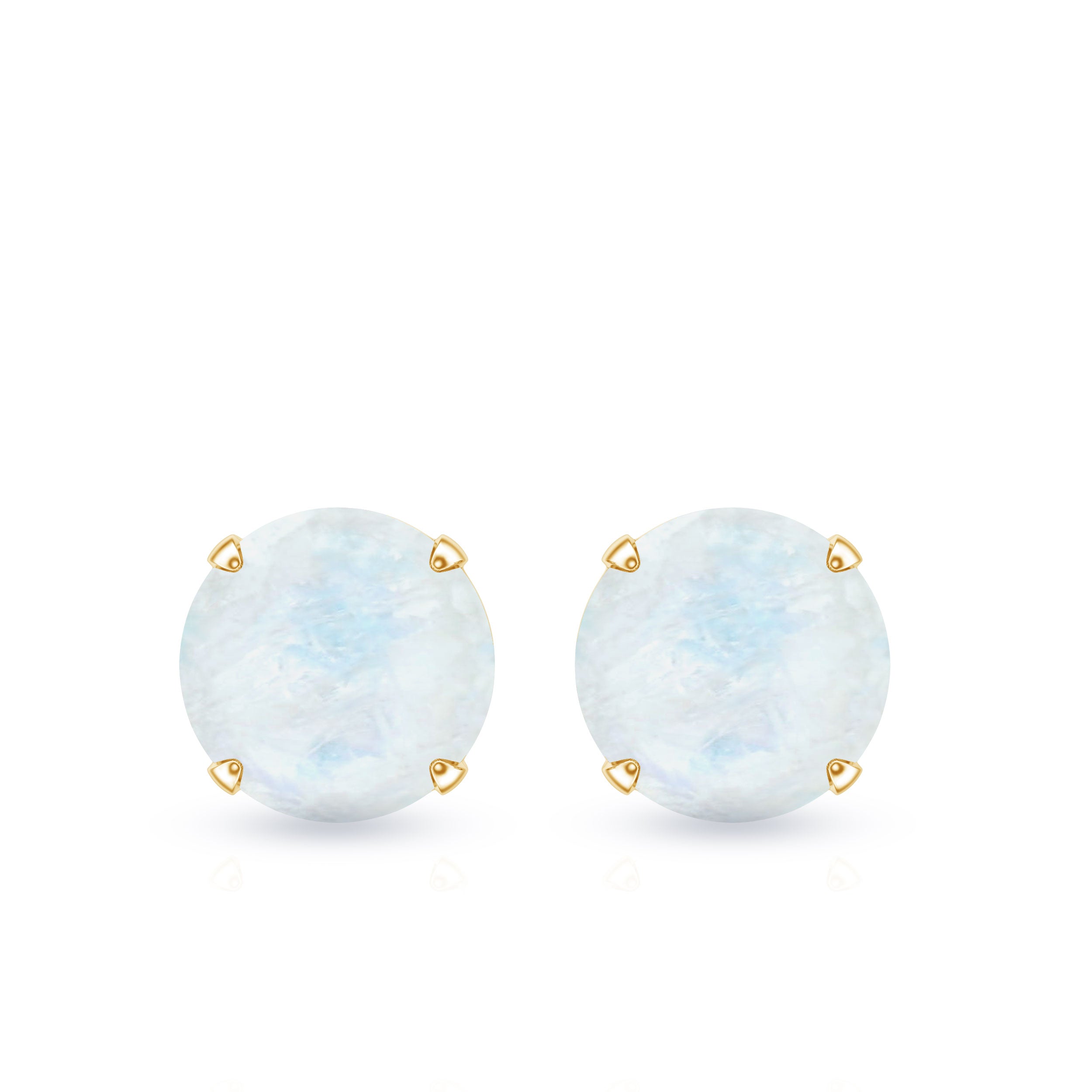 Claw Set Solitaire Moonstone Stud Earrings AAA - Rosec Jewels