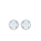 0.7 Carat Moonstone Flower Stud Earrings AAA - Rosec Jewels